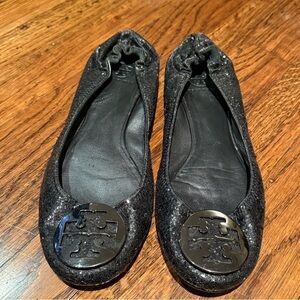Tory Burch black glitter flats size 9